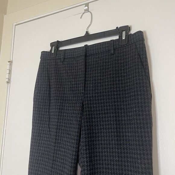 THEORY Gray Houndstooth hound knit twill tailored trouser pants size US 4 - Picture 2 of 6